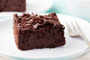 Chocolate brownie on a plate