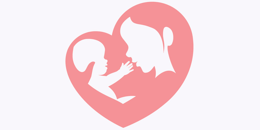 Mother and Baby in a heart shaped outline