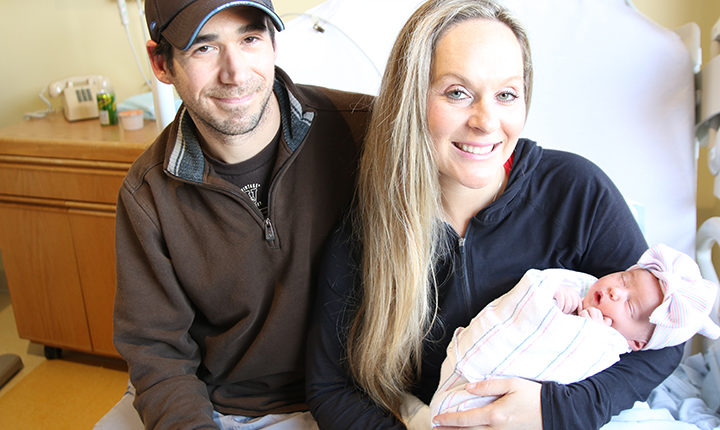 Kyle & Cassie with First Baby of New Year at Charlton Memorial